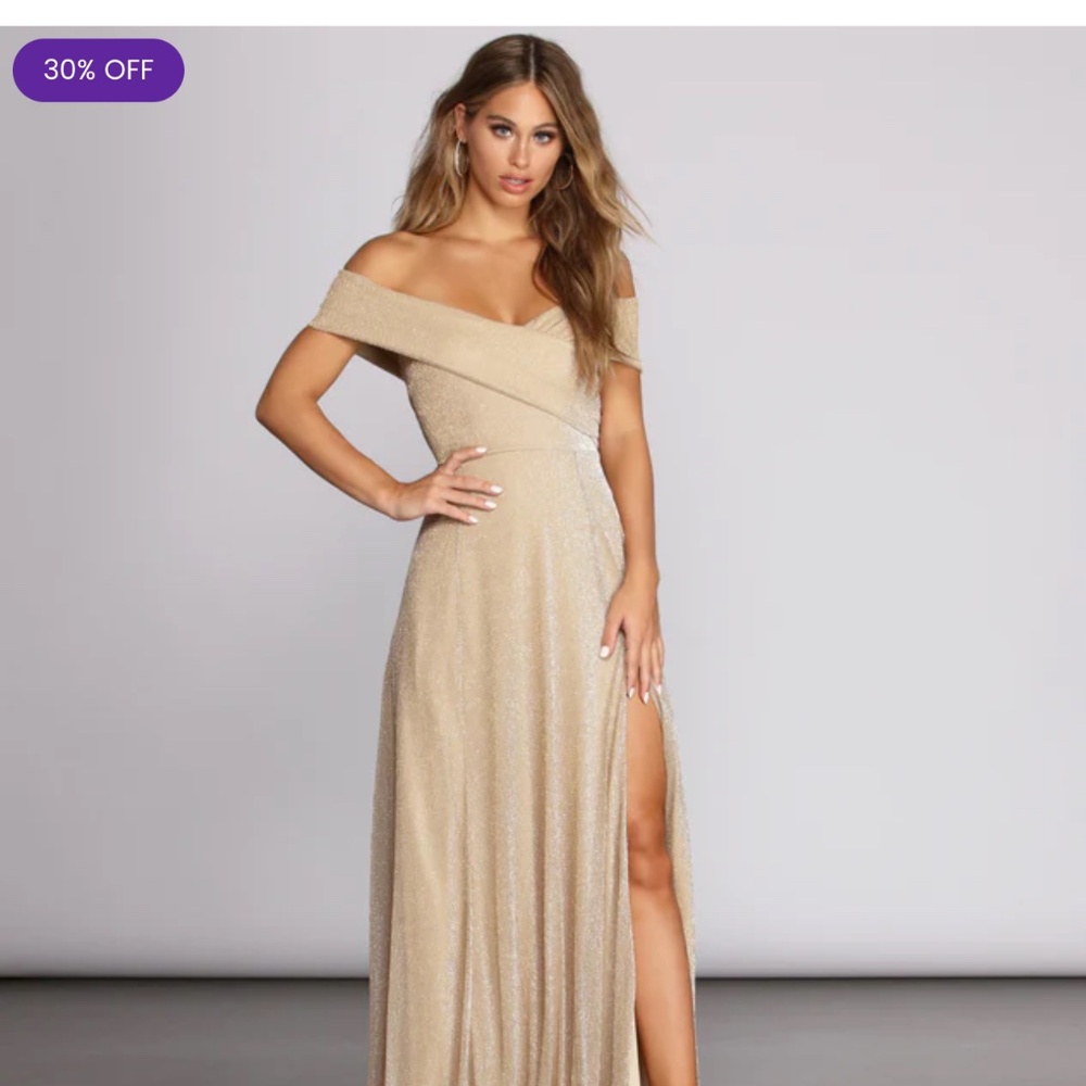 Windsor Kaliyah Formal High Slit Lurex Gown